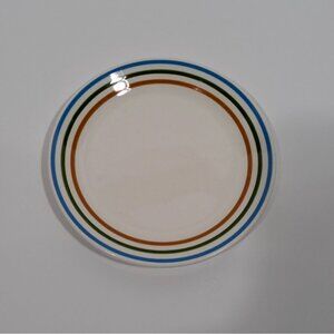 Syracuse China Syralite Spectrum Rainbow Stripe Salad Plate Vintage Dinnerware